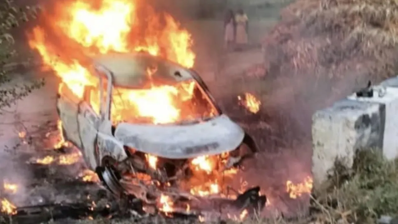 car caught fire